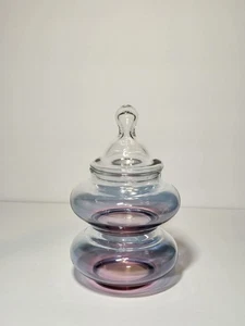 Vintage Anchor Hocking Pagoda Glass Stacking Jar Set Pink 7.25" - Picture 1 of 6