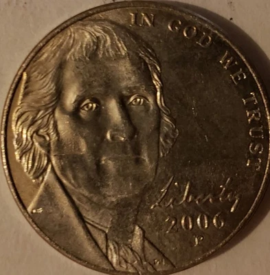 2006 p jefferson nickel error ,ungraded, uncertified circulated Monticello - Image 1 of 4