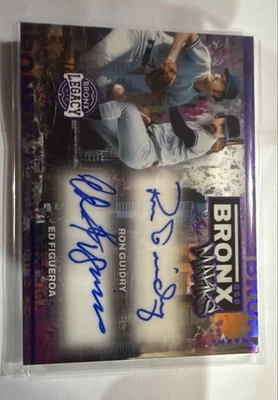 Bronx Legacy 2025. Doble Auto Ed Figueroa y Ron Guidry 3/8. Púrpura  Foto 1 de 4