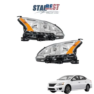 Projector Headlights Headlamps LH&RH For Nissan Sentra 2013-15 Halogen W/LED DRL - Picture 1 of 13