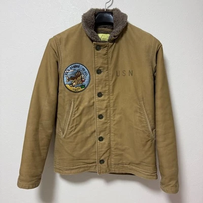 Buzz Ricksons N-1 Deck Jacket Azul Marino Caqui Pequeño Abrigo Militar Vintage - Imagen 1 de 4