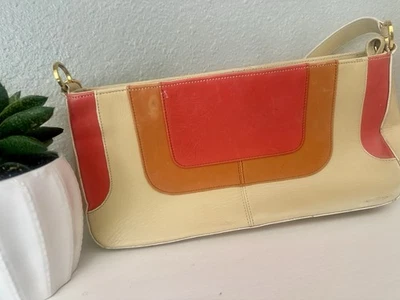 Auténtico Bolso de Hombro Gianni Versace Vintage Cuero Bloques de Color - Hecho en Italia Foto 1 de 4