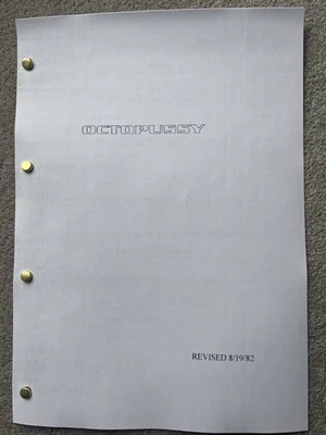 Octopussy Film Script. James Bond, Roger Moore, Maud Adams, Louis Jourdan. - Image 1 of 2