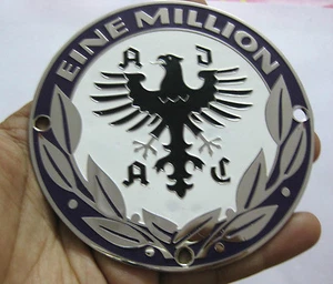 100 MILLION ADAC BADGE PORSCHE 356 911 MERCEDES MB 190 300 SL CAR BADGE - Picture 1 of 1