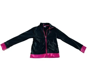 Nike Zip Up Sweatshirt Black Girls Size M - Picture 1 of 3