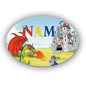 Türschild personalisiert Ritter mit Name / Namenschild fürs Kinderzimmer - Bild 1 von 6