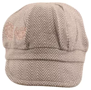 Ex-Store Baby Girls Chevron Baker Boy Style Lined Hat Purple 12-24 Months - Picture 1 of 2