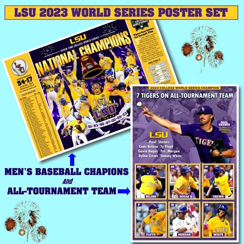 LSU TIGERS 2023 WORLD SERIES COMMEMORATIVE POSTER SET Cover