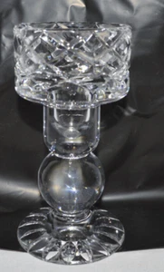 Vintage Block Cut Crystal Ball Stem Candle Stick 6" - Picture 1 of 4