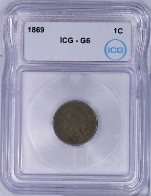 1869 Indian Cent 1c ICG G6 - Image 1 of 4