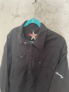 Hurley Hemd Herren Large Slim Fit Langarm Perlen Druckknopf bestickt Y2K Western - Bild 1 von 13