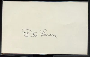 Don Larsen Signed Index Card SGC - Picture 1 of 2