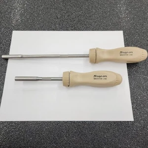 Snap-on Tools NEW 2pc COMBAT TAN Ratcheting Screwdriver Set SSDMR4B SSDMR8A - Picture 1 of 11