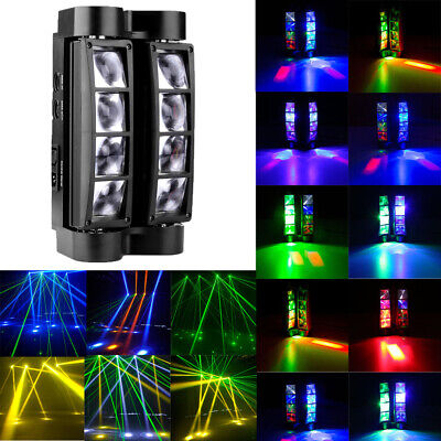 Spider Moving Head Stage Lighting 80W RGBW 8LED Beam DMX Disco Party DJ Light UK • 48.99£