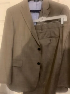 Tommy Hilfiger Men’s 2 Pc Suit 30x30 Flat Front Pants & Jacket Size R36 Charcoal - Picture 1 of 8
