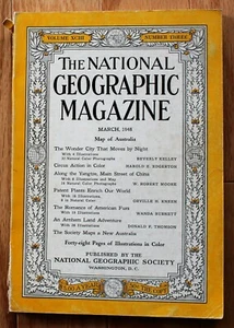 National Geographic marzo de 1948; circo; Yangtze; Arnhem Land; pieles; plantas - Imagen 1 de 10