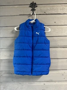 Puma Blue Puffer Vest Full Zip Boys Youth Activewear Sz Med 10/12 - Picture 1 of 5