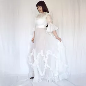 Rüschen am Tüll Brautkleid* S (36) Hochzeitskleid* Vintage Ballkleid Maxikleid - Bild 1 von 6