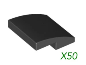 50 Pieces New LEGO Blcak Slope 2 x 2 Curved (15068) Roofing Tile - Picture 1 of 1