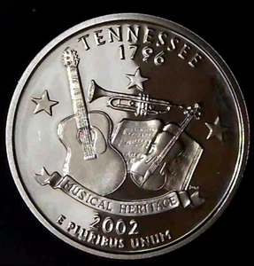 2002-S 25C State Quarter Tennessee GDC Proof CN CLAD 22rr1013-3 - Picture 1 of 2