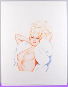 Olivia De Berardinis Pinup Art 17/55 Lithograph Blonde Woman Cherry Blossom - Picture 1 of 6