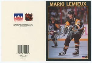 Geburtstagskarte Mario Lemieux Pittsburgh Penguins 1989 signiert - Bild 1 von 2
