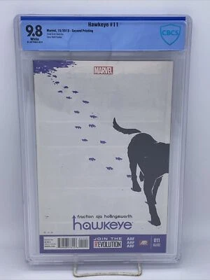 RARE Hawkeye #11 2nd Second Print 9.8 Cbcs Lucky the Pizza Dog 1st Solo Disney+ - Image 1 of 4