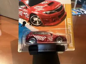 2012 Hot Wheels Walmart Redline #33 New Models 33/50 SUBARU WRX STI Red w/RL5Sp - Picture 1 of 5