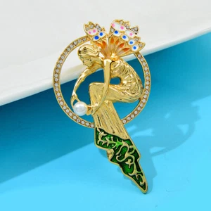 Fee Anstecknadel Brosche Emaille Strass Perle Statement Stück mit GRATIS Adapter - Bild 1 von 2