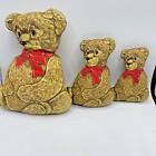 Vintage Lot Of 3 Plush Doll Figures Home Decorative Bear Pillows 3 Sizes