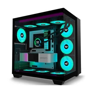 PC CASE ATX 9 PWM ARGB Fans Pre-Installed, Mid-Tower Gaming PC Case, Panorami... - Picture 1 of 10