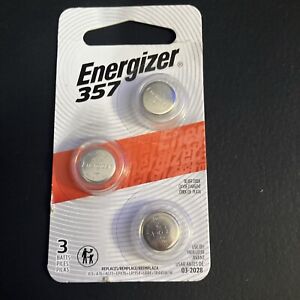 ENERGIZER 357 / 303 -A76-AG13-BATTERY 3 COUNT NEW SEALED PACKAGING EXP 03/2028