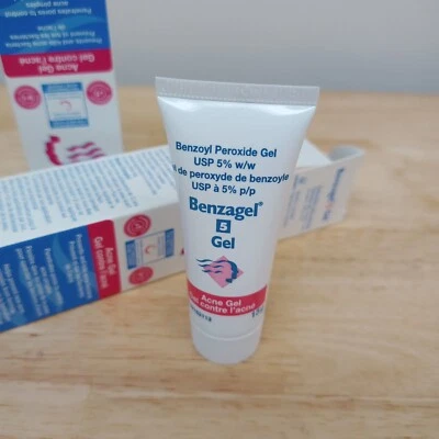 2 X Benzagel 5 Acne Gel 15g  Acne Bacteria Treatment 5% Benzoyl Peroxide - Image 1 of 4