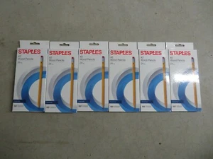 (6) Boxes Of Staples #2 Wood Pencils Sharpened 24 Per Box (144 Total) - Picture 1 of 3