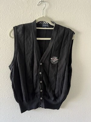 Chaleco Suéter Sin Mangas Gris Azul Hecho de Golf Burberry Lana Merino Extra Fina De Colección Foto 1 de 4