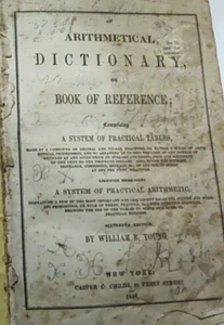 Arithmetical Dictionary Book of Reference William B. Young Ky 1848 16th Edition - Picture 1 of 14