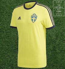 adidas Sweden Training T-shirt Męski - 3 paski Koszulka piłkarska Żółta - Small