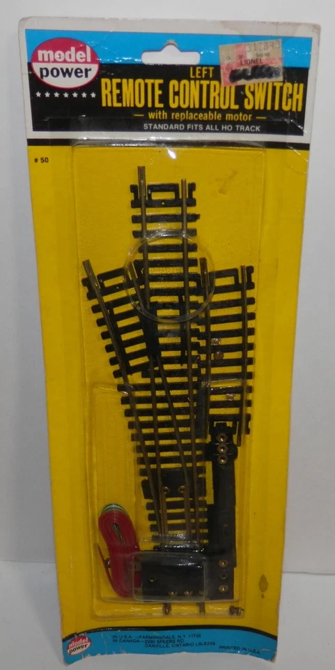 Model Power HO Brass Rail Remote Control Switch Left #50 (missing hardware) - Image 1 of 1