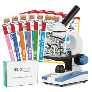 Amscope 40-1000x Portable Student Microscope Kit-Specimens-Tools-Experiment Card - Picture 1 of 11