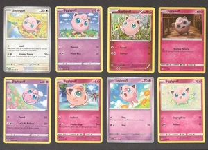 Jigglypuff Pokemon Card Collection Set of 8 NM English Cards Holo Fairy Cute - Picture 1 of 10