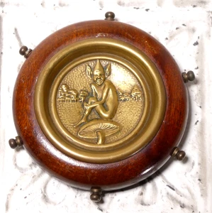 Joan the Wad Goblin Queen of the Cornish Pixies Brass Emboss in Ships Wheel - Picture 1 of 5