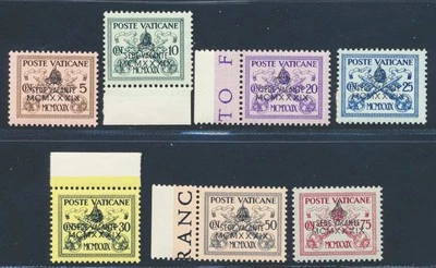 VATICAN 1939 Cpl Superb MNH/** Sede Vacante / Pope Pius Death Set, Sc 61-67 LOOK - Image 1 of 2