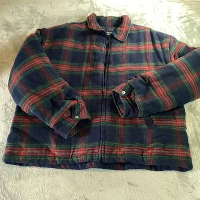 Vintage Old Navy Jacket Mens XL Navy Red Green Plaid Quilt Lined Outdoor Coat - Image 1 of 4