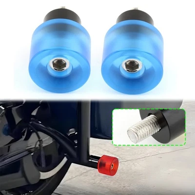 For Harley Touring Crash Bar Engine Guard Blue Bars End Cap Balls Protector Blue - Image 1 of 4