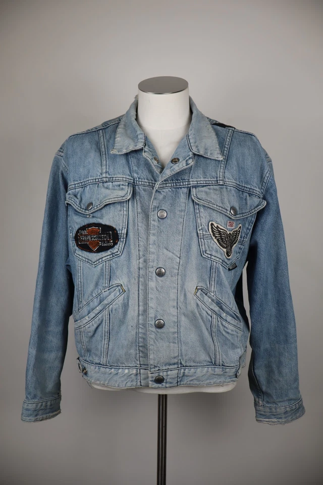 Frank Écossais Veste En Jean Denim Homme Taille L Veste Casual Vintage - Photo 1/4