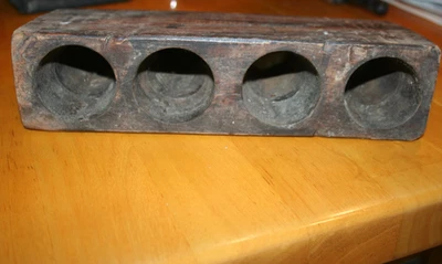 Antique  Primitive Wood Candle Mold with good patina-Has some wax in Holes - Image 1 of 4
