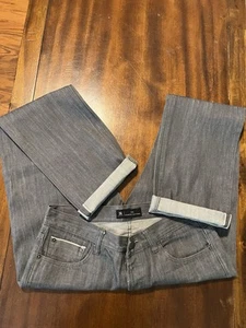 Combatant Gentlemen Men's Selvedge Slim Straight Gray Denim Jeans 36x34 - Picture 1 of 8