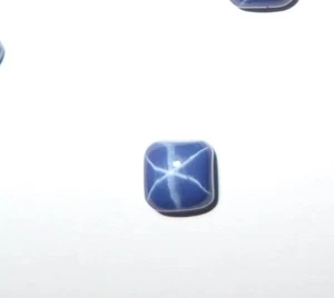 Blue Star Sapphire Square 6x6 mm Cabochon 6 Rayed Lab-created Opaque 1 pc Lot - Picture 1 of 11