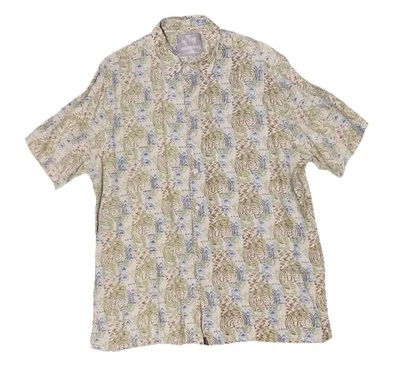 Camisa Hawaiana Margaritaville Manga Corta Seda Lino Abotonada Para Hombre Talla XL Foto 1 de 4