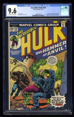 Incredible Hulk #182 CGC NM+ 9.6 Off White to White 2nd Wolverine! Marvel 1974 - Image 1 of 2